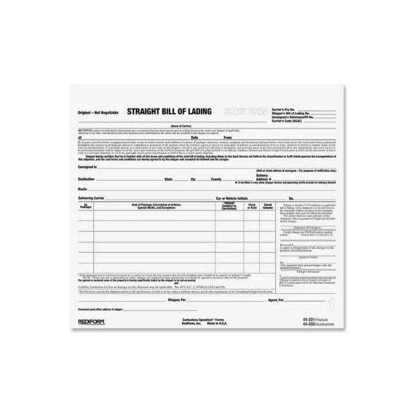 Rediform Rediform Bill of Lading Snap-A-Way, 3-Part, Carbonless, 8-1/2" x 7", 250 Sets/Pack 44301 - main